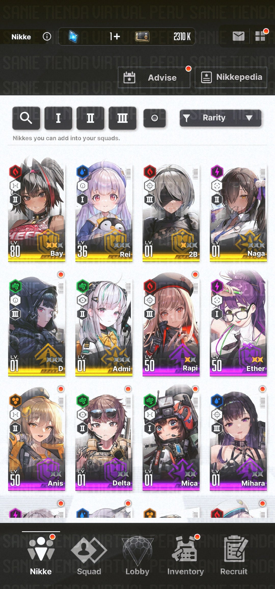 [Nivel 51] ✨ 2b (+1) + Bay (+2) + Rei + Naga + D + Admi