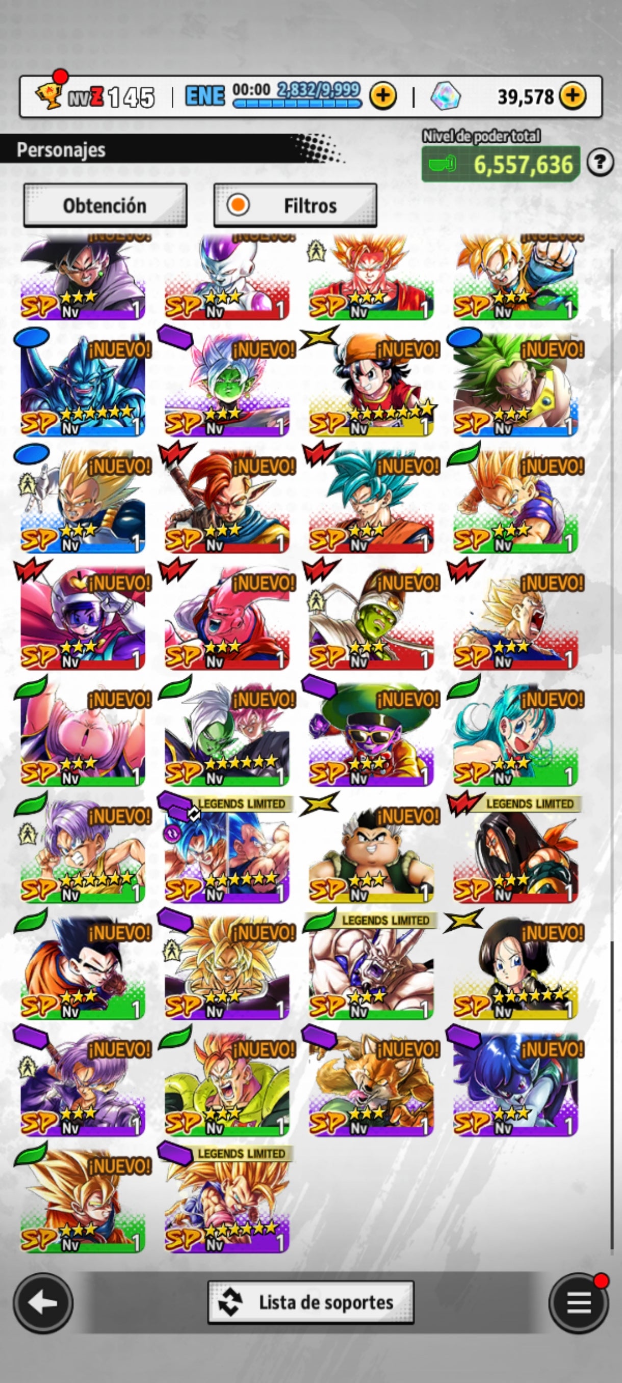 [Solo Android] ⭐️ 9 LEGENDS LIMITED ⭐️ + 💎39,578 Cronocristales💎
