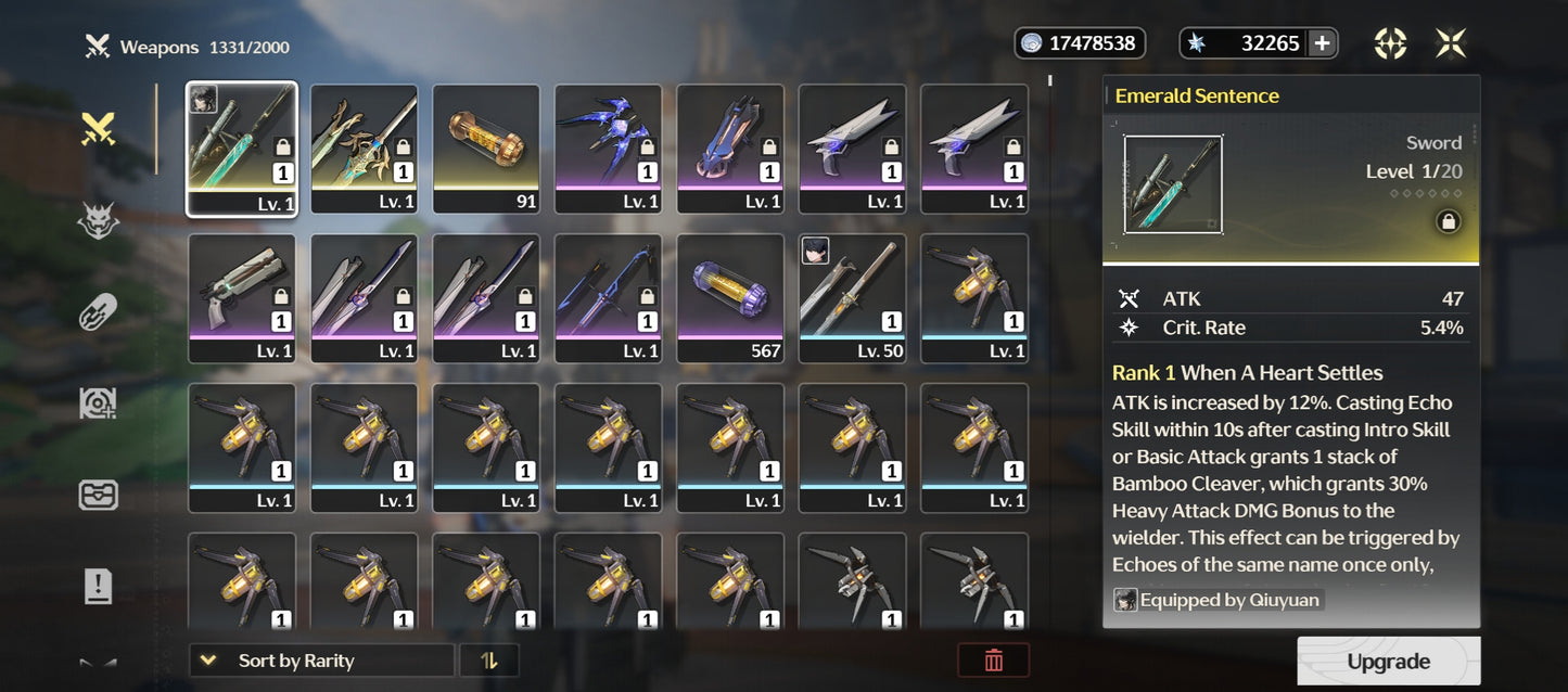 [Nivel 41] 32,265 Astritas 💎 | Qiuyuan + Arma | Wuthering Waves Cuenta Reroll