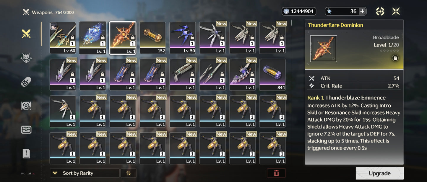 [Nivel 47] Mornye + Augusta + Arma + Iuno + Arma | Wuthering Waves Cuenta Reroll