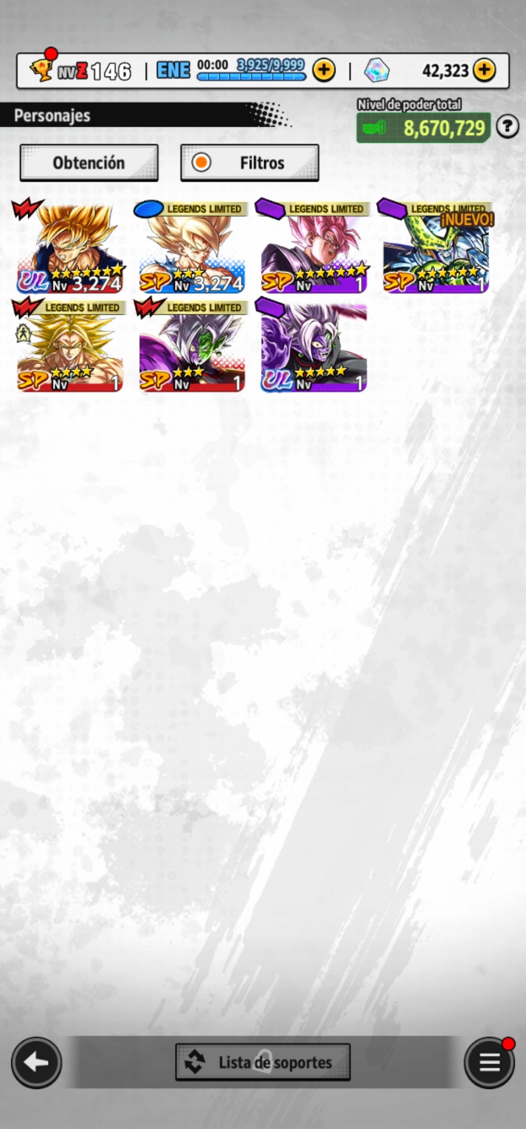 Android] 42,323 Cronocristales 💎|  ⭐️ Mitad Corrupto Zamasu fusionado [ULTRA] | ⭐️ 5 Legends Limited | Dragon Ball: Legends Cuenta Reroll