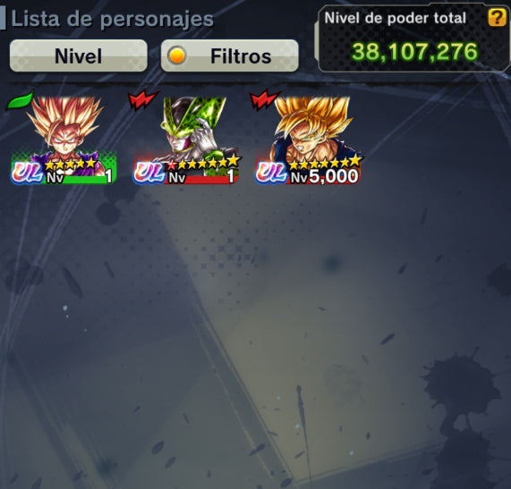 [Solo Android] ⭐️ CELL PERFECTO 1 ESTRELLA ROJA UL + GOHAN (CHICO) UL⭐️ + 💎56,696 Cronocristales💎 + 8 LL