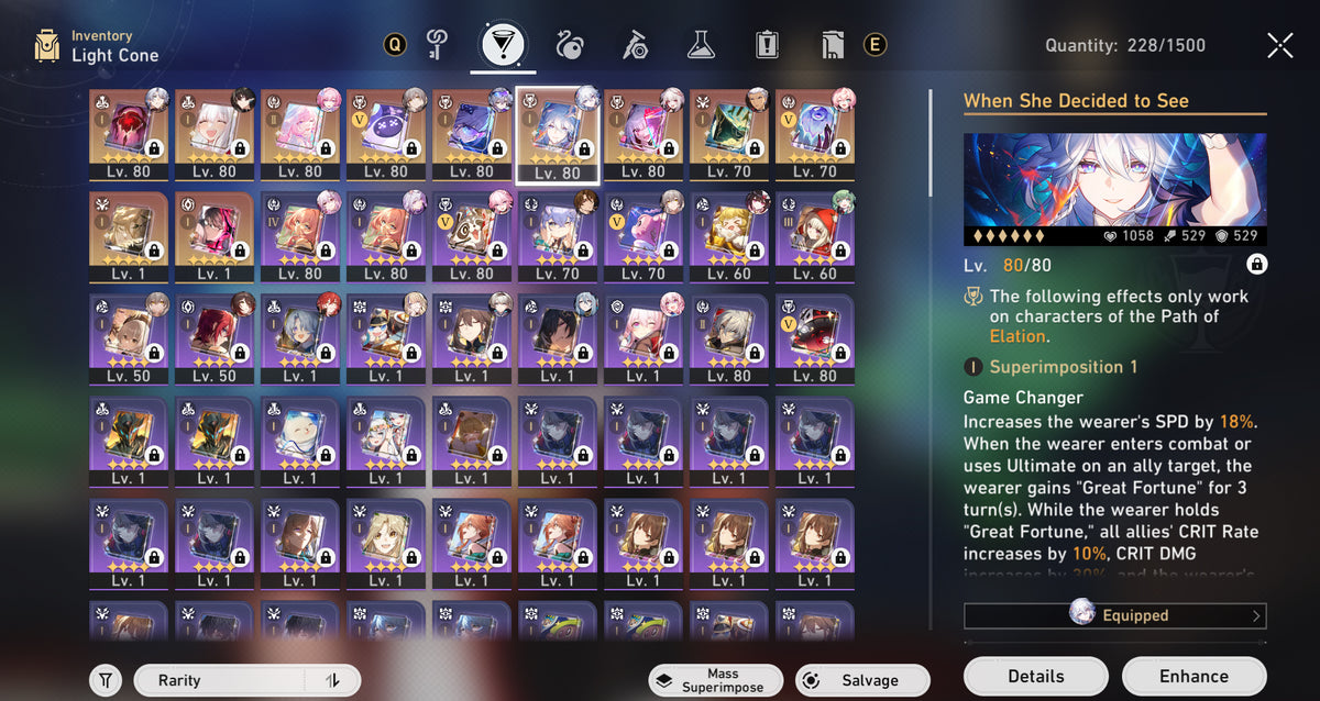 [NA] Lvl 70 Cyrene E2 +Cono Yao Guang +Cono, Sparxie +Cono, Silver Wolf LV.999 +Cono, Evanescia + Evernight + Phainon + Castorice + Huohuo E1+ Fugue + Sparkle + Hyacine + Archer + Firefly + Argenti + Dan Heng Permansor Terrae
