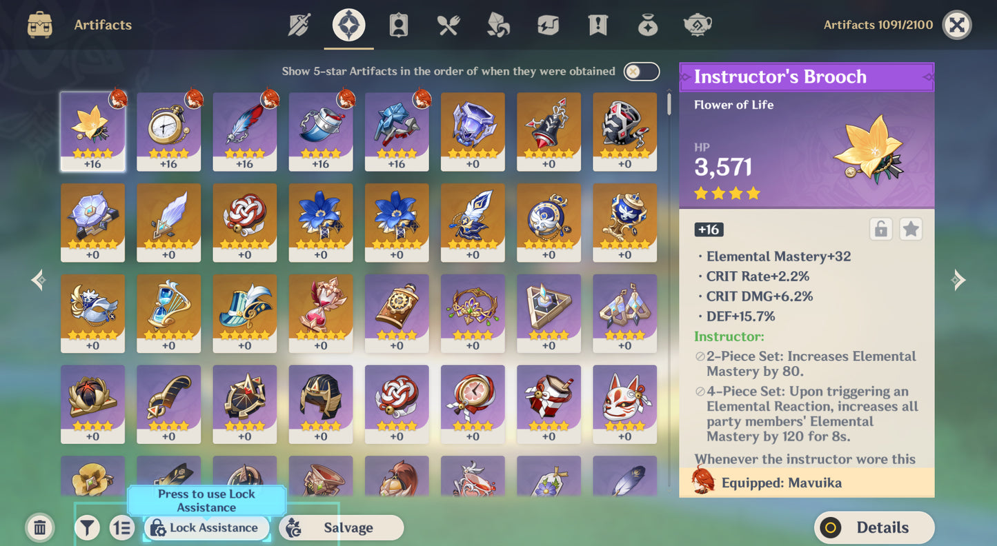 [Nivel 54] Mavuika C2 + Arma x2 , Emilie + Arma + Navia + Mizuki