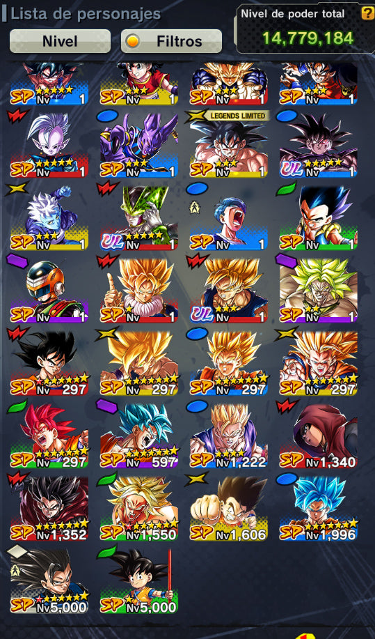 [Solo Android] ⭐️Turles (UL) + Cell Perfecto (UL) + SS Rosé Goku Black⭐️ + 💎43,309 Cronocristales💎 + 9 LL