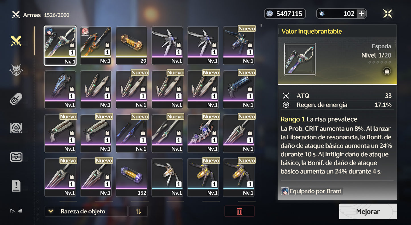 [Nivel 28] ⭐️ Brant + Arma + Changli + Arma