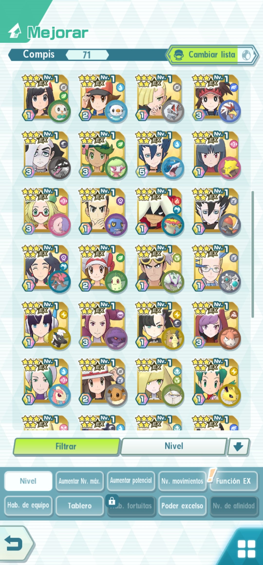 [Android] ✨ Giovanni (Traje S, Voraz) + Cintia (Architraje) + Lionel (Architraje) + Rojo (Traje S, Rayo) + Neocampeones (Rojo, Azul, Verde) + Selene + Elio (Ultras) + Volus+ 💎110, 280 Gemas💎
