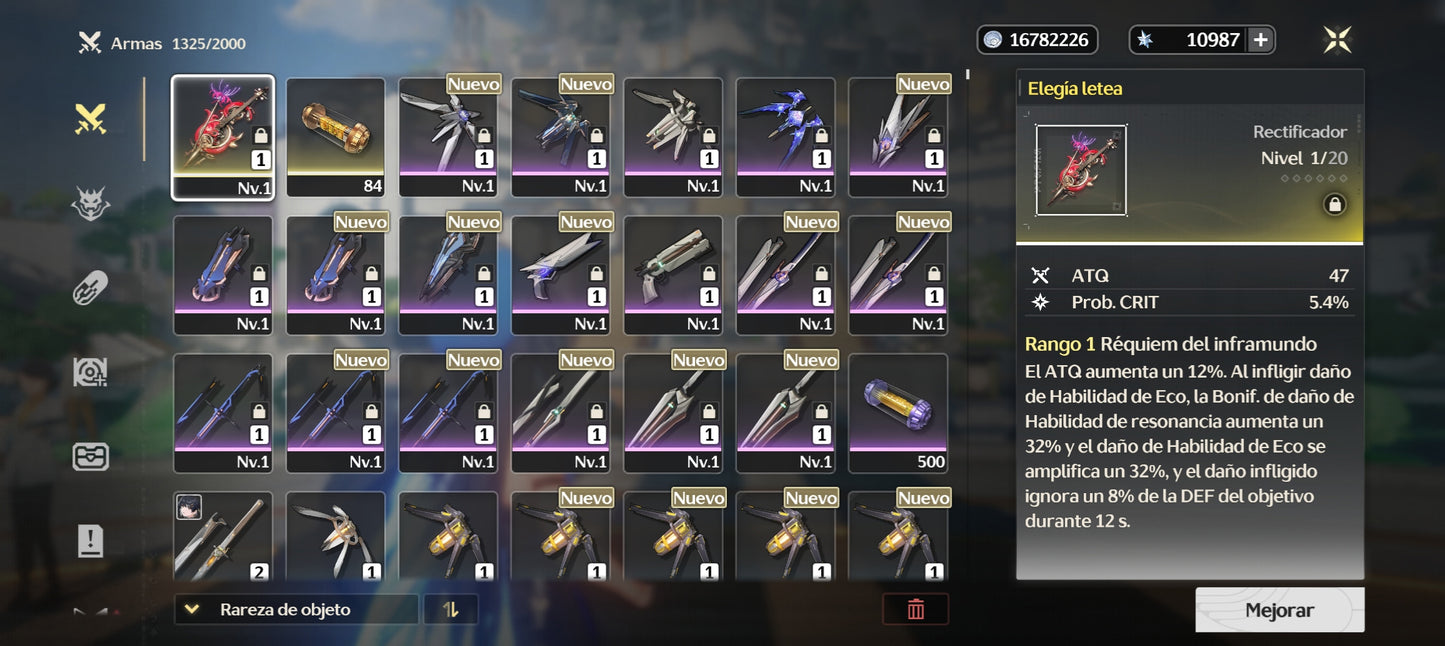 [Nivel 40] Cumpleaños Libre ✅ | 10987 Astritas 💎 |  ⭐ Phrolova + Arma | Wuthering Waves Cuenta Reroll