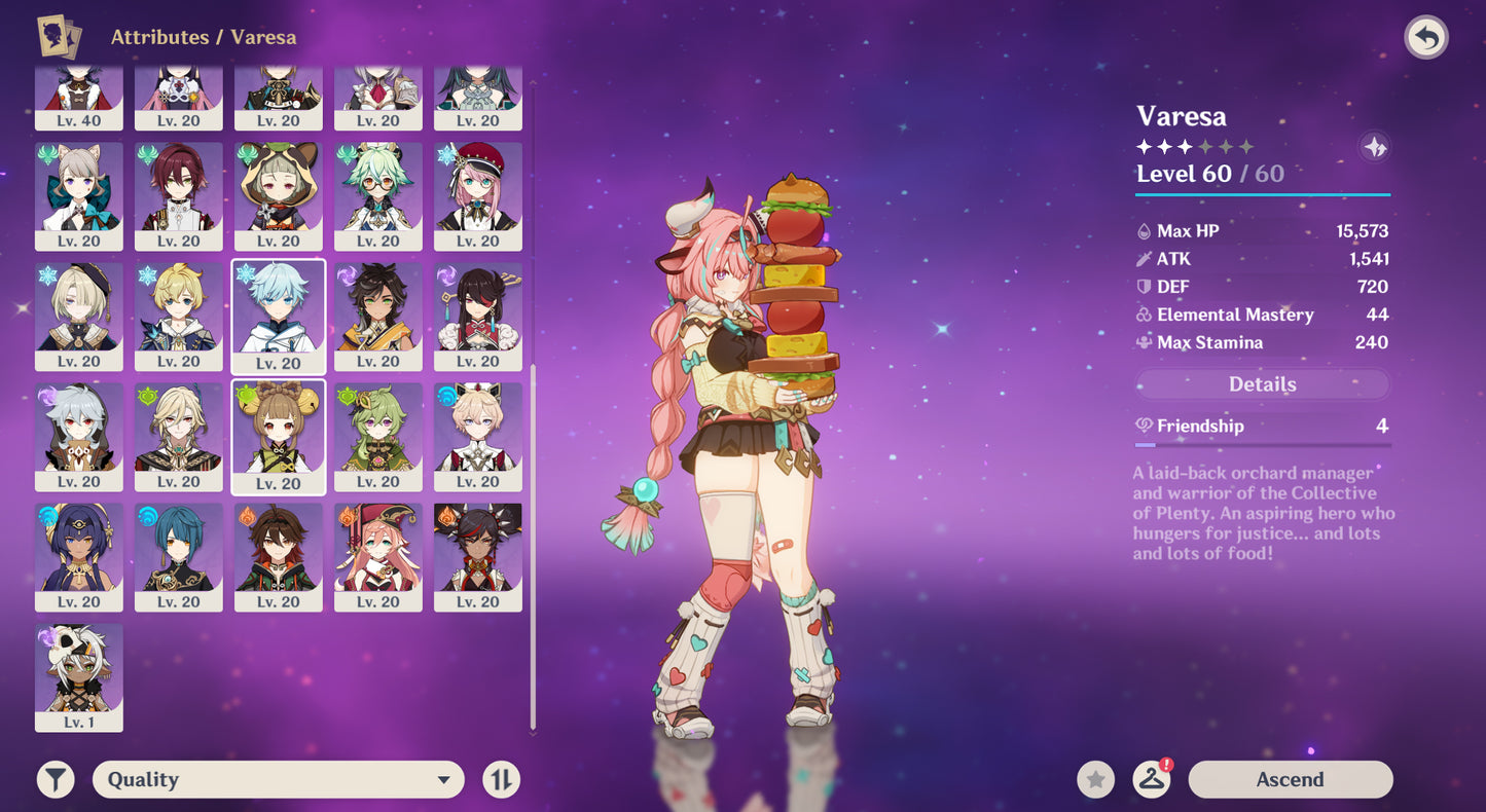 [Nivel 56] Mavuika C1 + Arma + Citlali + Arma + Clorinde + Mona + Tighnari + Qiqi + Keqing + Dehya
