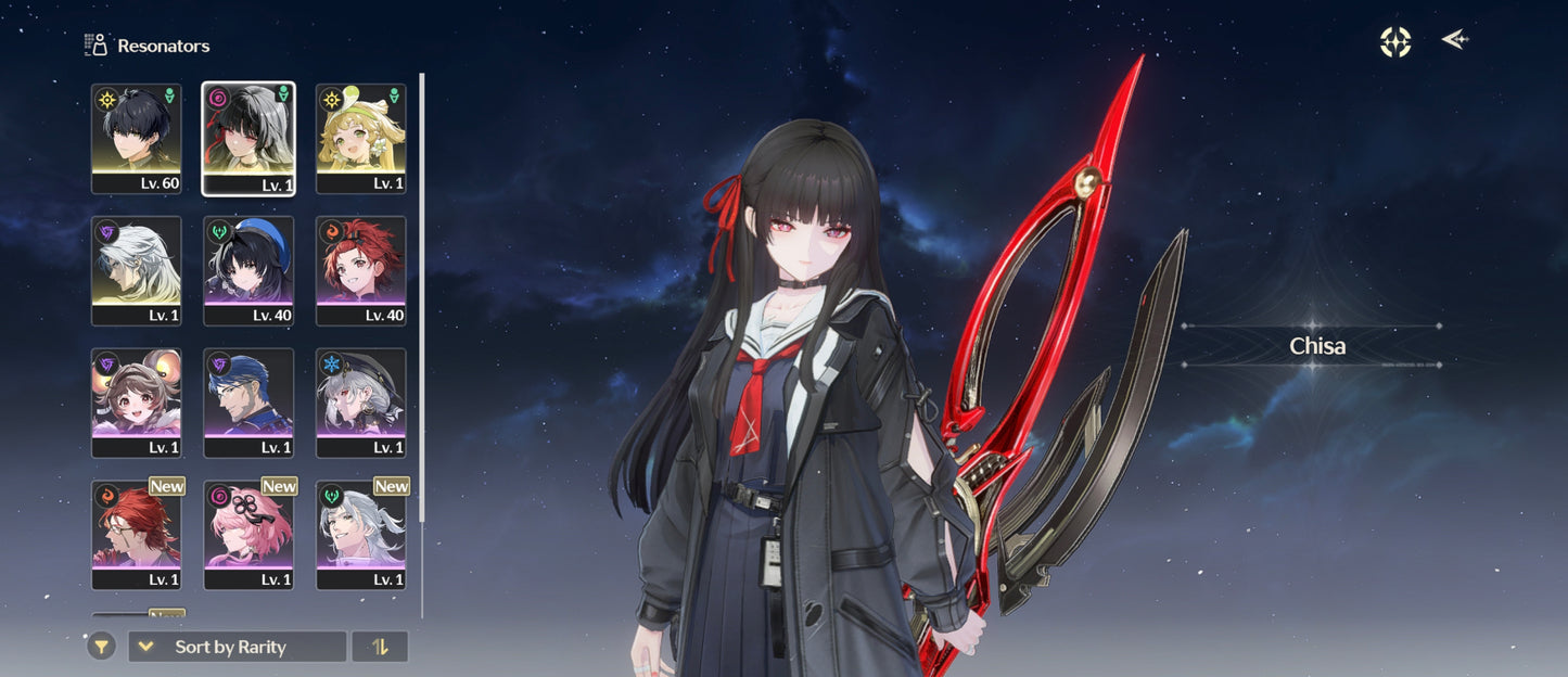 [Nivel 45] 67,876 Astritas 💎 |  Chisa + Arma | Wuthering Waves Cuenta Reroll