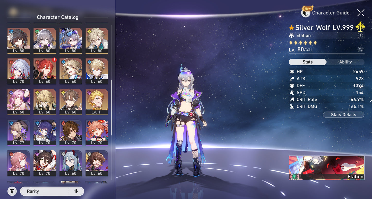 [2En1] Lv70|Yao Guang+Sparxie+Cono|SW Lv999+Cipher+Mydei+Herta+Acheron+Firefly+Aventurine+Evernight+Rappa+Gilgamesh+DH Terrae+Huohuo|RM E1+DH IL+Cono|Saber+Cono|Archer+Cono|Topaz+Ratio+Jing Yuan+Luocha+Fu Xuan