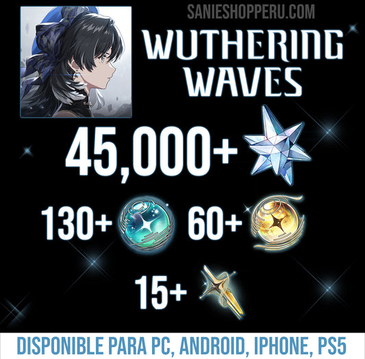 [Nivel 29+] Cumpleaños Libre ✅ | 45,000 Astritas 💎 + 130+ Marea brillante⭐️ + 60+ Marea radiante⭐️ + 15+ Marea de forja⭐️ | Cuenta Reroll Wuthering Waves