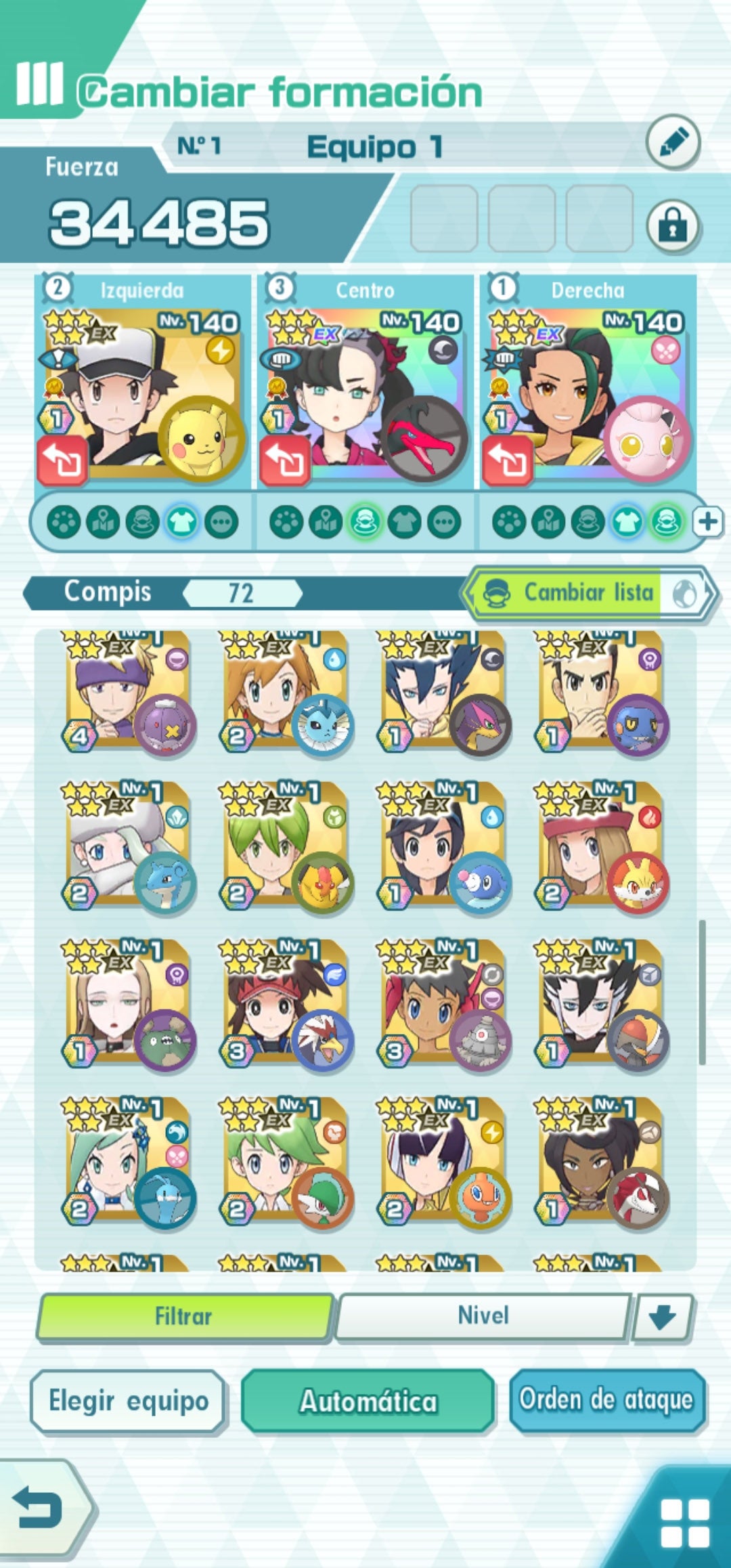[Nivel 1] ⭐️ ROXY NEOCAMPEONA + PAUL NEOCAMPEÓN + BERTO NEOCAMPEÓN + Rojo Traje S Rayo + Mencia Traje S + León + Elio (Ultra) +Selene (Ultra) + Olivia + N Traje S +  Damián +  72 Personajes 5⭐️ Estrellas + Tickets