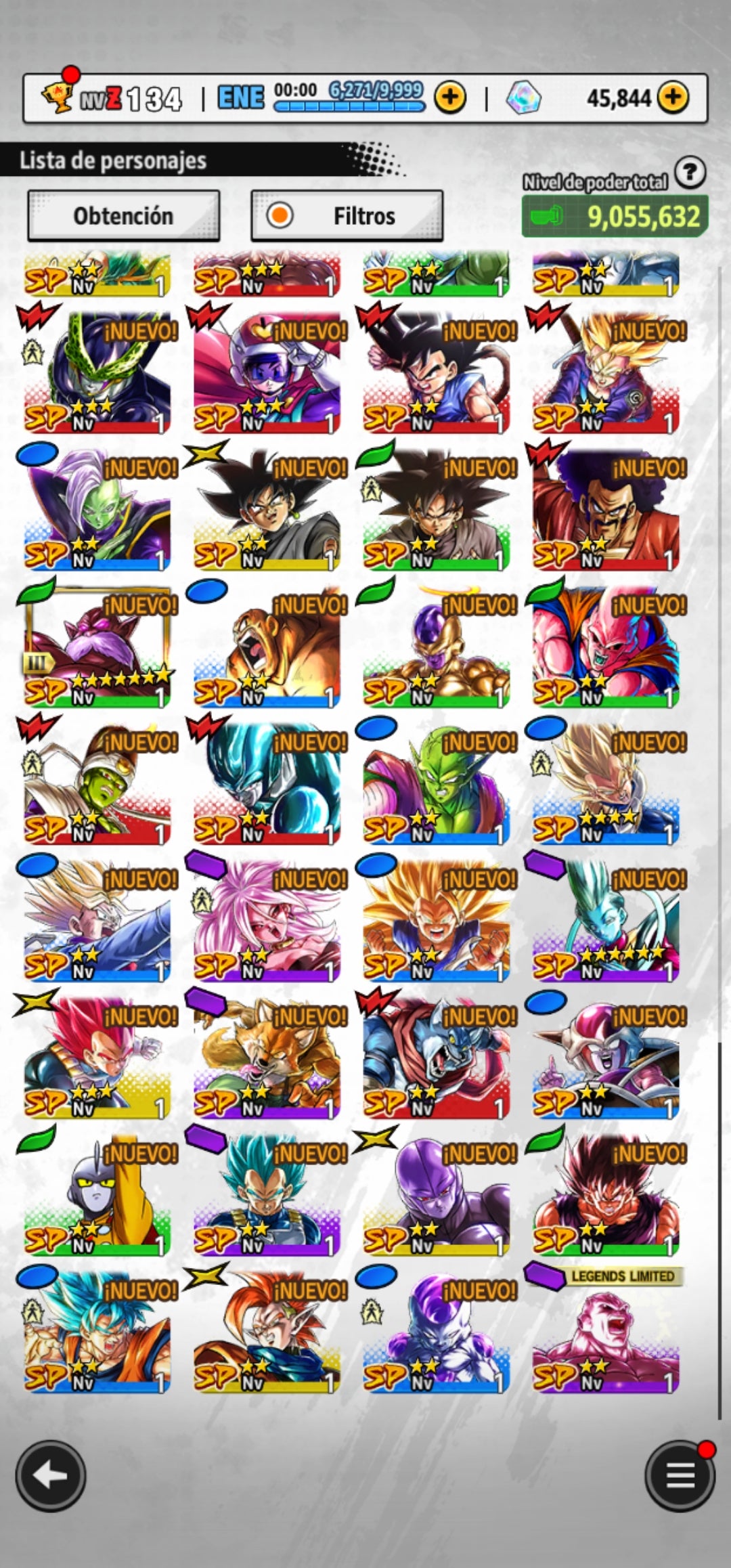 [Android]  45,844 Cronocristales 💎|  ⭐️ Pre-ultrainstinto Goku [ULTRA] | ⭐️ 7 Legends Limited | Dragon Ball: Legends Cuenta Reroll