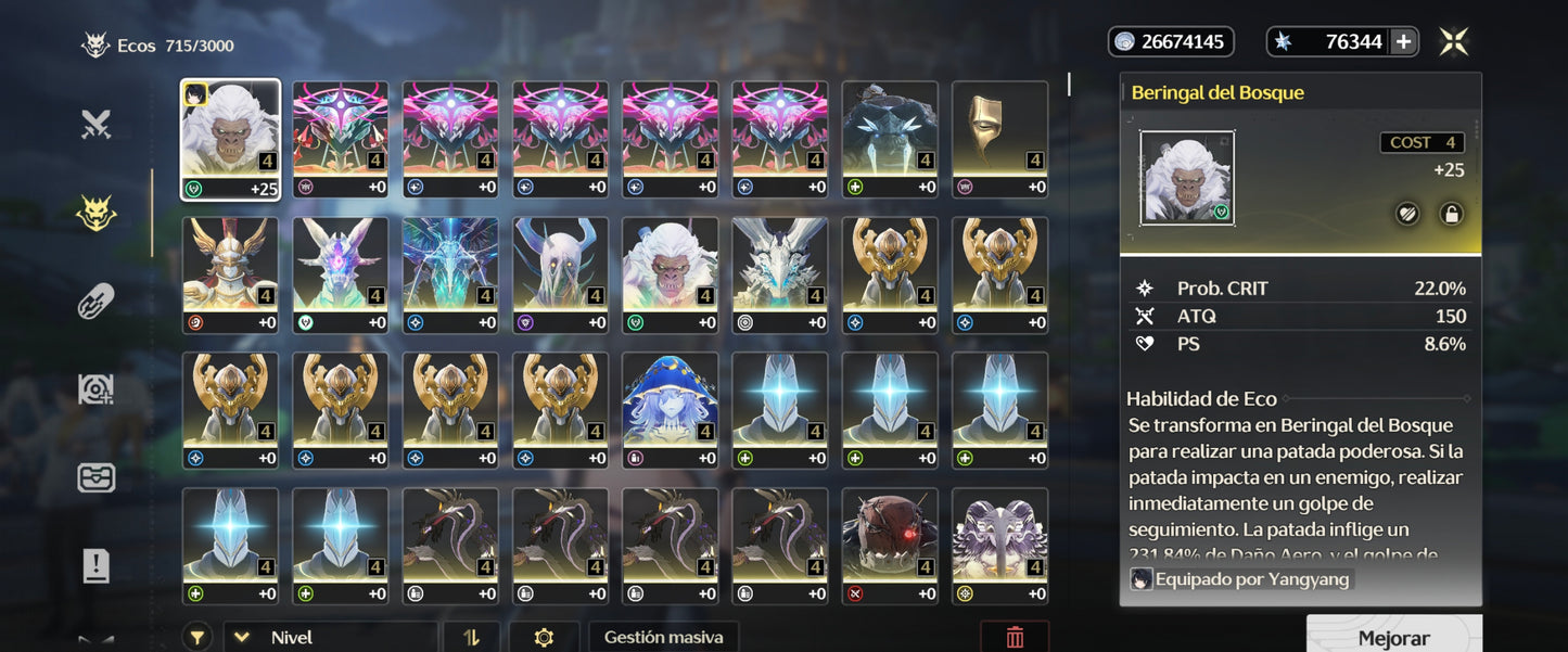 [Nivel 45] Cumpleaños Libre ✅ |💎 140 Marea Lustrosa + 61 Marea Radiante + 30 Marea Forjada + 76344 Astritas 💎 | Cuenta Reroll Wuthering Waves