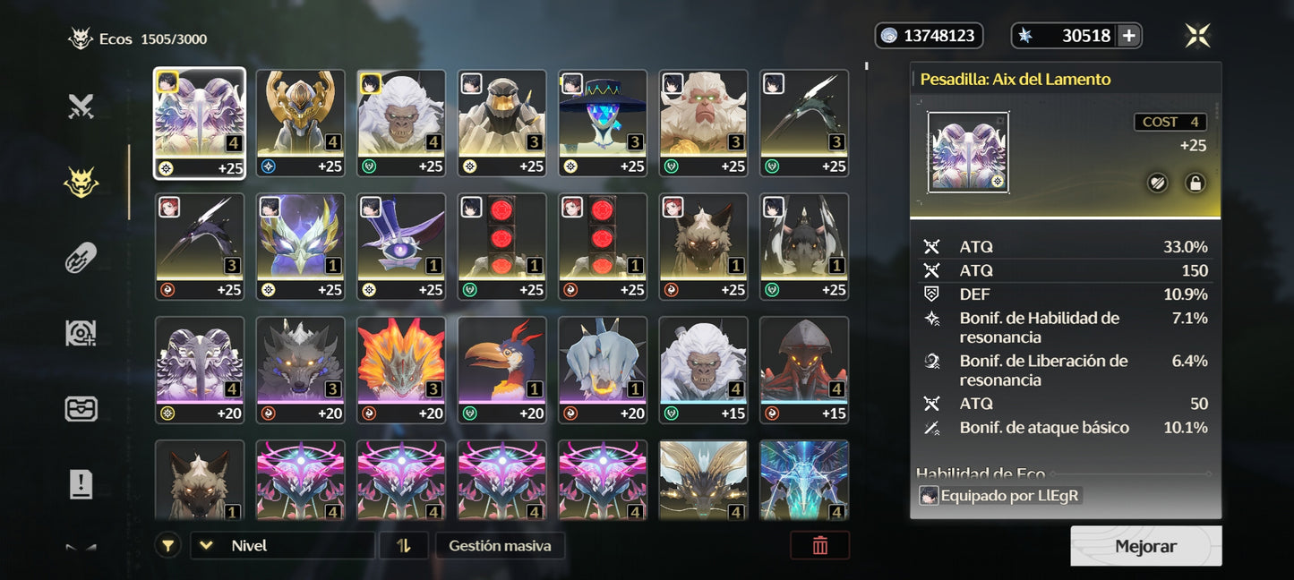 [Nivel 40] Cumpleaños Libre ✅ | 30518 Astritas 💎 |  ⭐ Phrolova + Arma + Shorekeeper | Wuthering Waves Cuenta Reroll