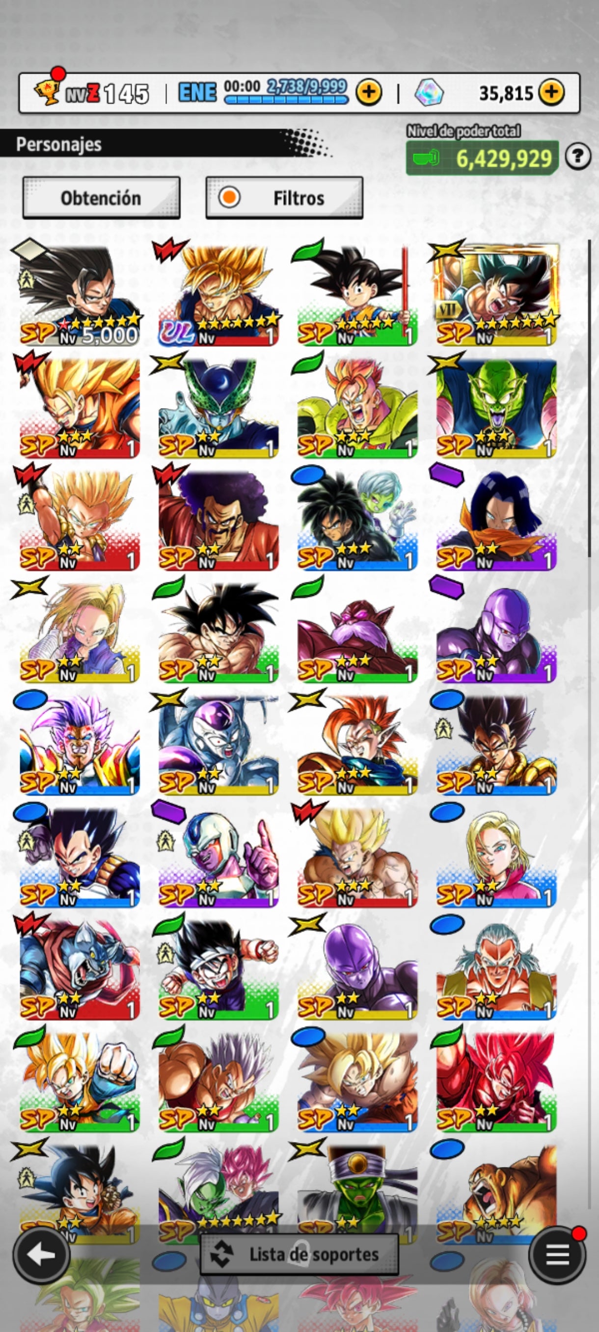 [Android] 💎 35,815 Cronocristales 💎| ⭐️ Zamasu fusionado [ULTRA] | Dragon Ball: Legends Cuenta Reroll