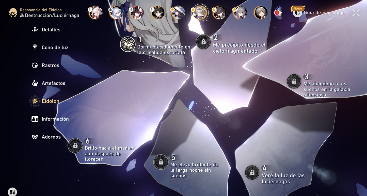 NA[Lvl 66 + Cumpleaños Libre] Luciérnaga E1 + Cono , Yao Guang + Cono + Chispa + Cono , La Dalia + Cono , Sparkle + Ruan Mei + Archer + Huohuo + Fu Xuan E1 + Bronya