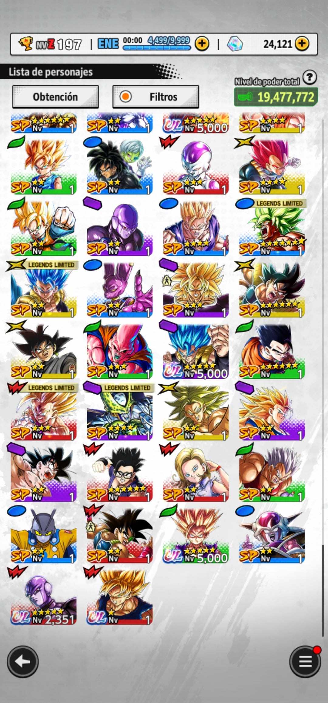 [Solo Android] ⭐️ SS GOD SS VEGITO (ULTRA)+ SS2 GOHAN (CHICO) ULTRA + MAJIN VEGETA ULTRA + Super Saiyan God SS Gogeta + HIT + 12 LL + 💎24,121 CC⭐️