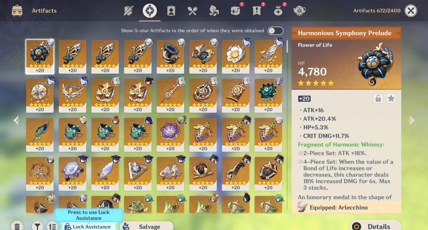 [AR 59] ✨ Kazuha + Zhong Li + Furina + Neuvillette + Xiao + Ganyu + Ayaka + Cyno + Shogun C1 + Yelan + Tartaglia + Arlecchino + Hu Tao C1 + Albedo + Venti + Baizhu C1 + Wanderer