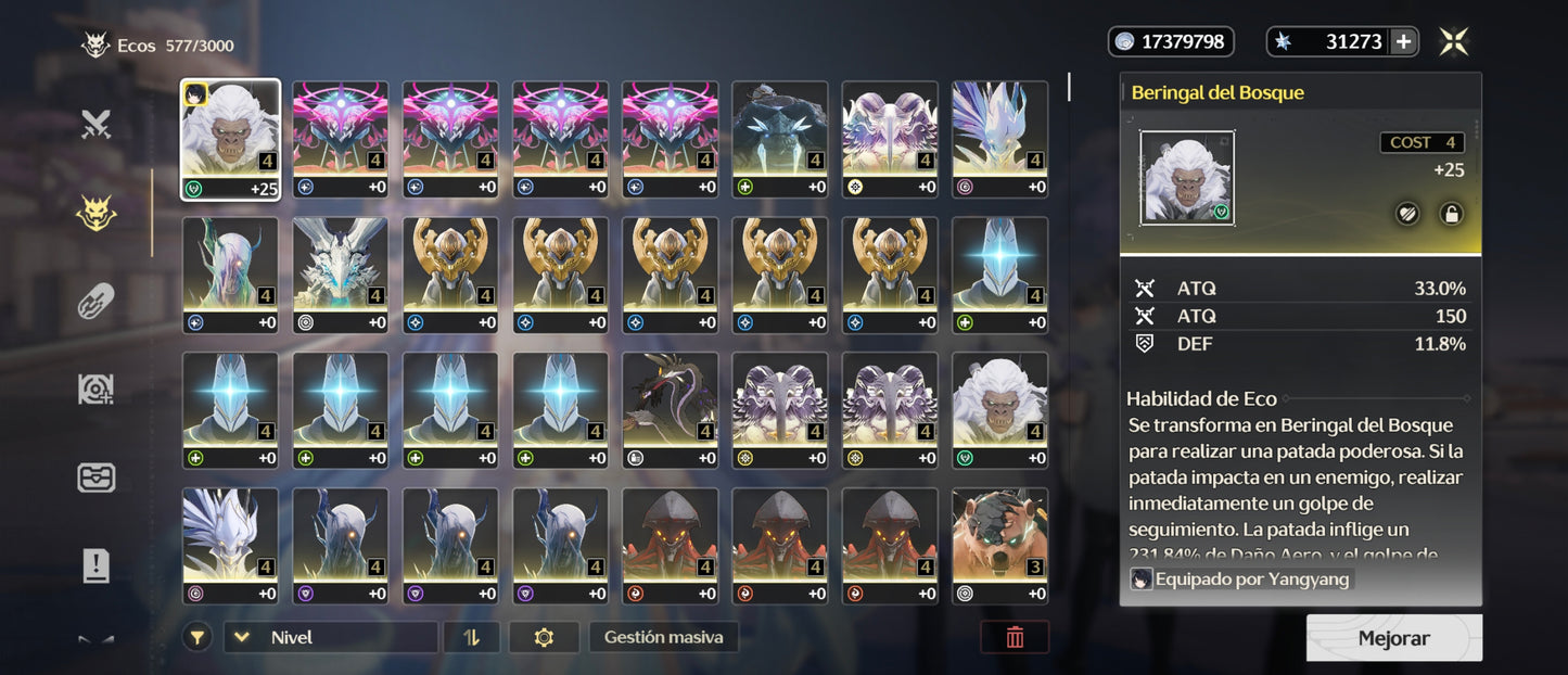 [Nivel 41] Cumpleaños Libre ✅ |⭐️Iuno + Arma + Ciaccona + Arma + 💎31273 Astritas💎| Cuenta Reroll Wuthering Waves