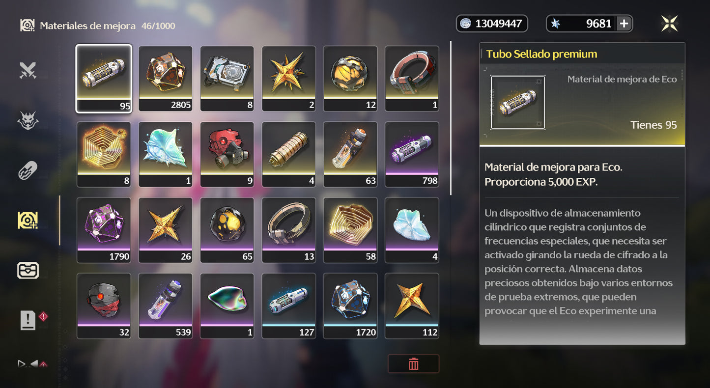 [Nivel 38]✔️Cumpleaños libre | 9681 Astritas💎 + 26 Mareas radiantes💎⭐️Zani + Arma + Carlotta + Veritas + Calcharo + Jianxin | Wuthering Waves Cuenta reroll