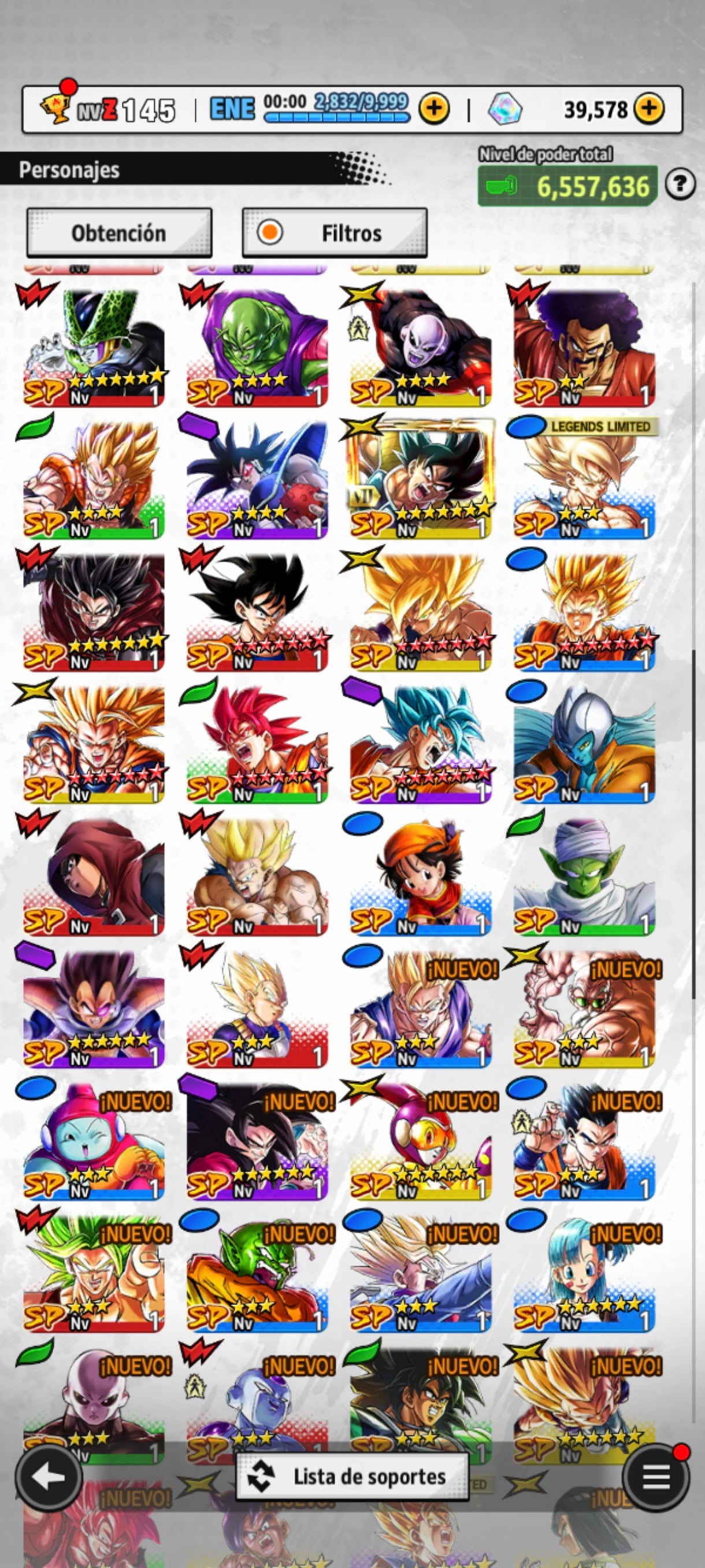 [Solo Android] ⭐️ 9 LEGENDS LIMITED ⭐️ + 💎39,578 Cronocristales💎