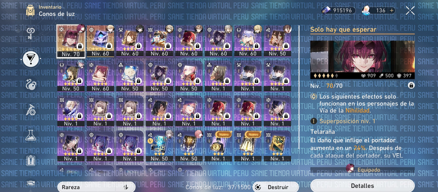 [Nivel de Trazacaminos 51] Kafka, Luocha, Gepard, Welt, Bronya, Himeko, Solo hay que Esperar, La Textura de los Recuerdos