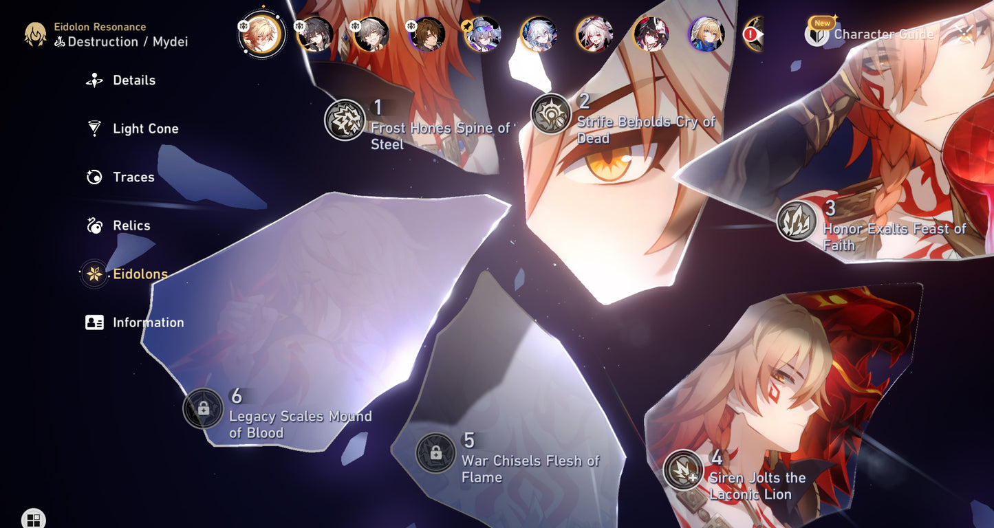 NA [Lvl 67] Mydei E4 + Cono , Yao Guang + Sparxie + Silver Wolf Lvl 999 + Archer + AshVeil + Ruan Mei + Robin + Sparkle + Blade + Dan Heng Permansor Terrae + Argenti + Bronya E1 + Himeko + Gepard