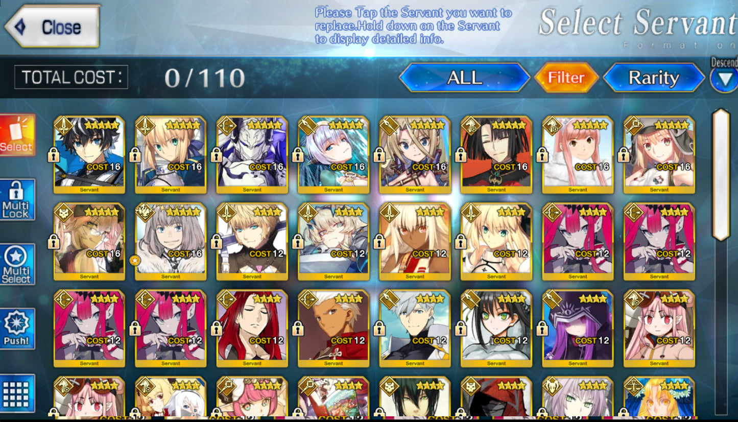 Cuenta FGO GLOBAL 🌍 | Altria Caster, Oberon, Koyanskaya, Charlemagne, Britomart NP4 🔥 + Bradamante, Medb, Taigong, Tametomo | Historia avanzada