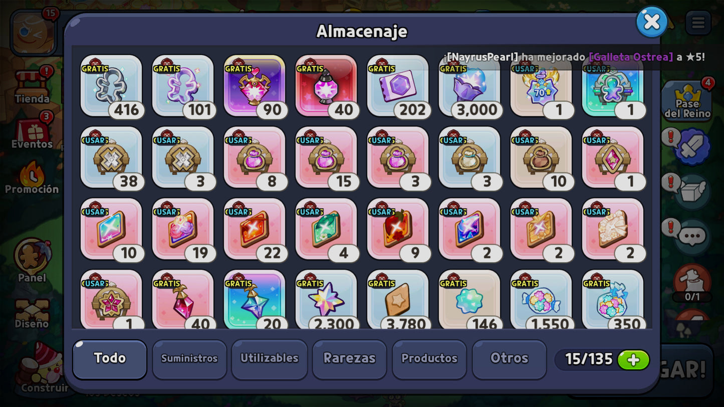 [SERVIDOR: VAINILLA PURA] 67,894 Cristales 💎 | Cortador de Galletas Especial: 416🍪 | Cortador de Galletas Magico: 101 🍪 | Cubo Arcoiris: 50,000+ 🌈 | Cookie Run: Kingdom Cuenta Reroll