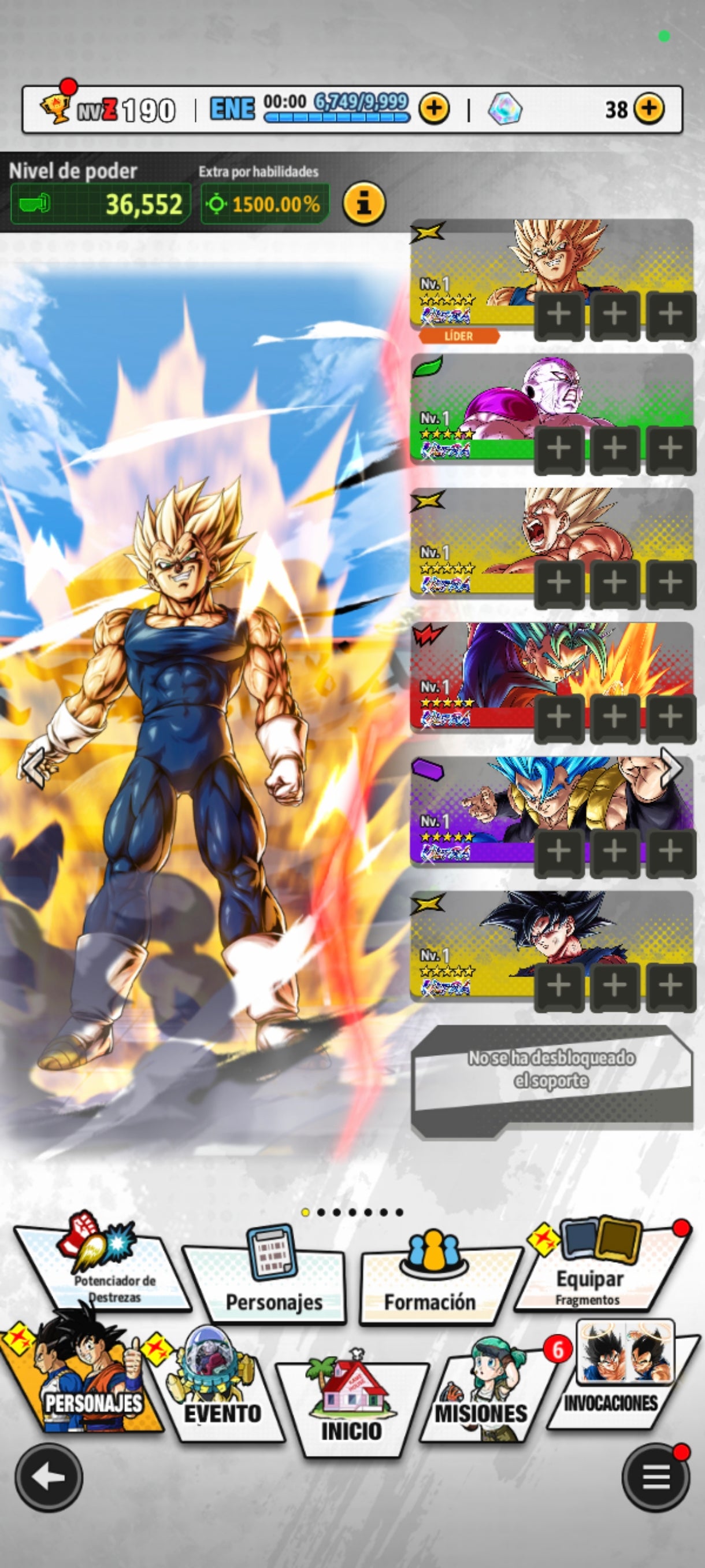 [Android & Iphone] ⭐️ 6 ULTRAS — Majin Vegeta + SS Dios SS Vegetto + SS Dios Gogeta + Pre-Ultra Instinto Goku + SS Goku + Forma Final Freezer