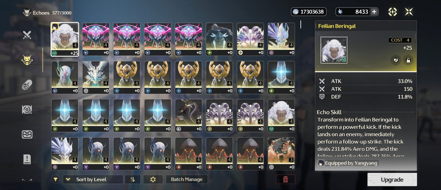 Nivel 41 | 💎8433 Astritas + 7 Deseos💎 + Iuno + Arma + Ciaccona + Arma + Qiuyan + Arma + Zani + Arma | Cuenta Reroll Wuthering Waves