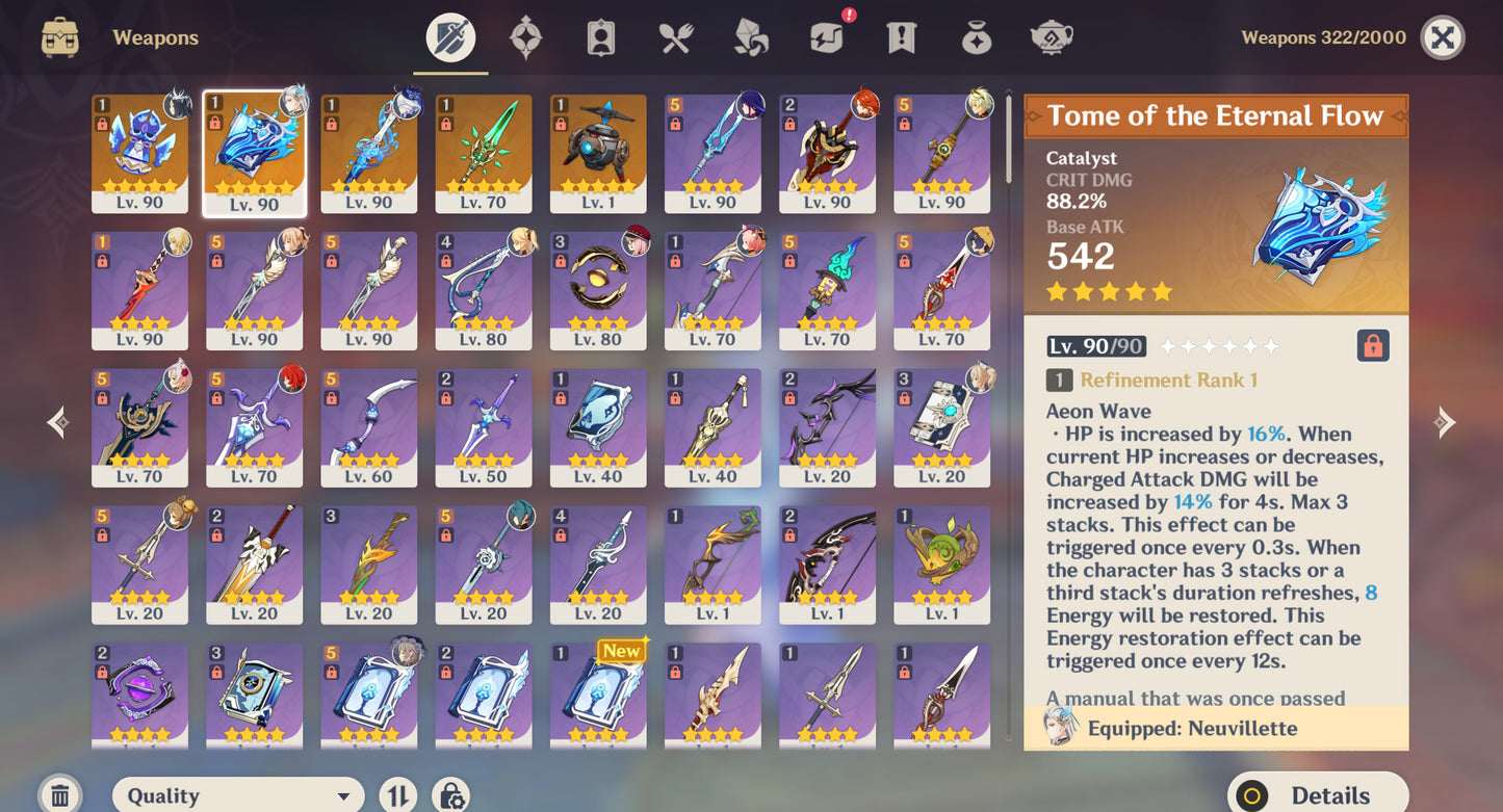 [AR 56] ⭐️Furina C2 + Mavuika + Raiden Shogun + Neuvillette + Venti + Mona + Diluc + Dehya + Tighnari + Qiqi&nbsp;