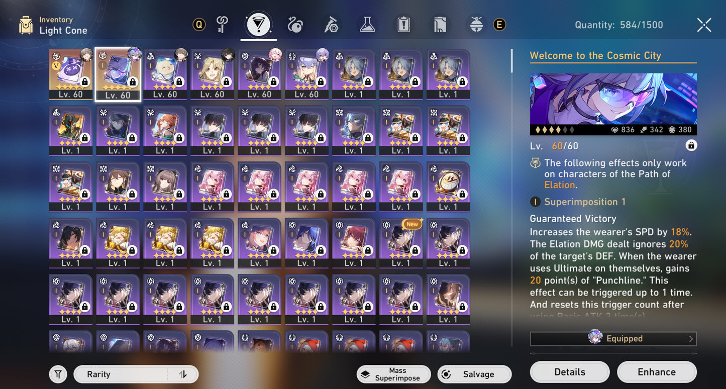 (REROLL + CUMPLEAÑOS LIBRE) Nivel 60⭐️ Silver Wolf LV. 999 + Cono , Castorice + Firefly + The Dahlia + Aventurine + Clara + Bronya + Himeko + Welt