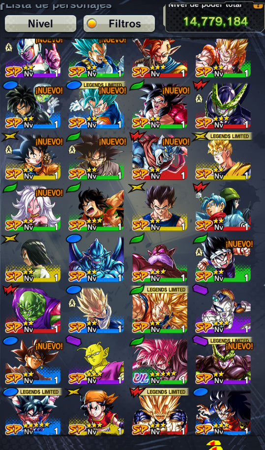 [Solo Android] ⭐️Turles (UL) + Cell Perfecto (UL) + SS Rosé Goku Black⭐️ + 💎43,309 Cronocristales💎 + 9 LL