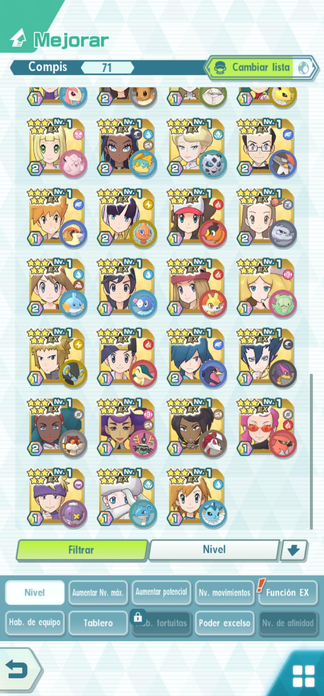 [Android] ✨ Giovanni (Traje S, Voraz) + Cintia (Architraje) + Lionel (Architraje) + Rojo (Traje S, Rayo) + Neocampeones (Rojo, Azul, Verde) + Selene + Elio (Ultras) + Volus+ 💎110, 280 Gemas💎