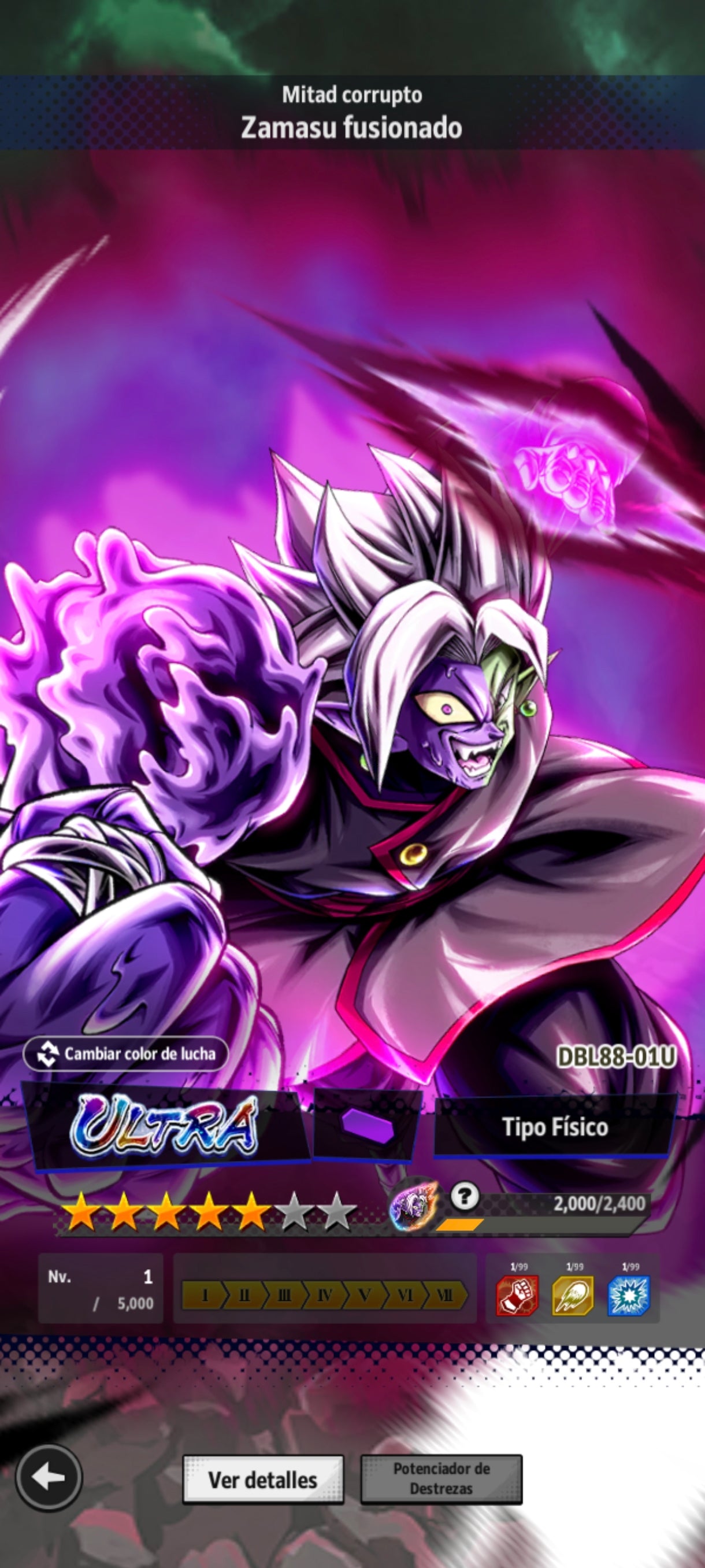 [Android & Iphone] ⭐️ Super Vegeto (LR) + Broly Enfurecido (LR) + SS Rosa Ultra Supervillano Goku Oscuro (LR) + Mitad Corrupo Zamazu Fusionado (UL) + SS Dios SS Gogeta (UL) + 15 LL