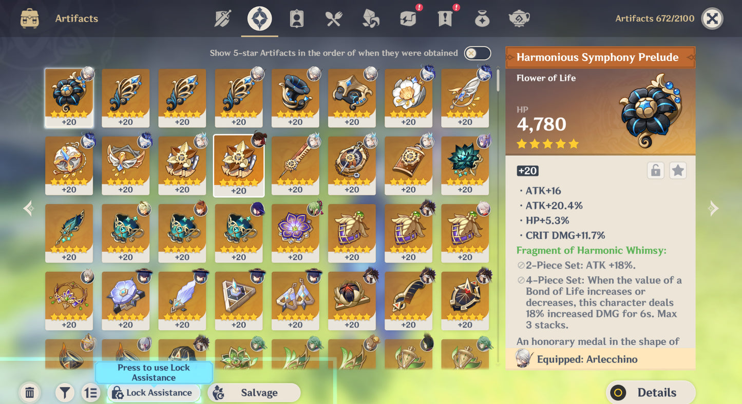 [Nivel 59] ✨Raiden Shogun C1 + Hu Tao C1 + Baizhu C1 + Kazuha + Zhong Li + Neuvillette + Xiao + Ganyu + Ayaka + Cyno + Yelan + Tartaglia + Arlecchino + Albedo + Venti + Wanderer + Tighnari C1 + Dehya C1 + Keqing + Jean + Diluc + Mona + Qiqi + Aloy