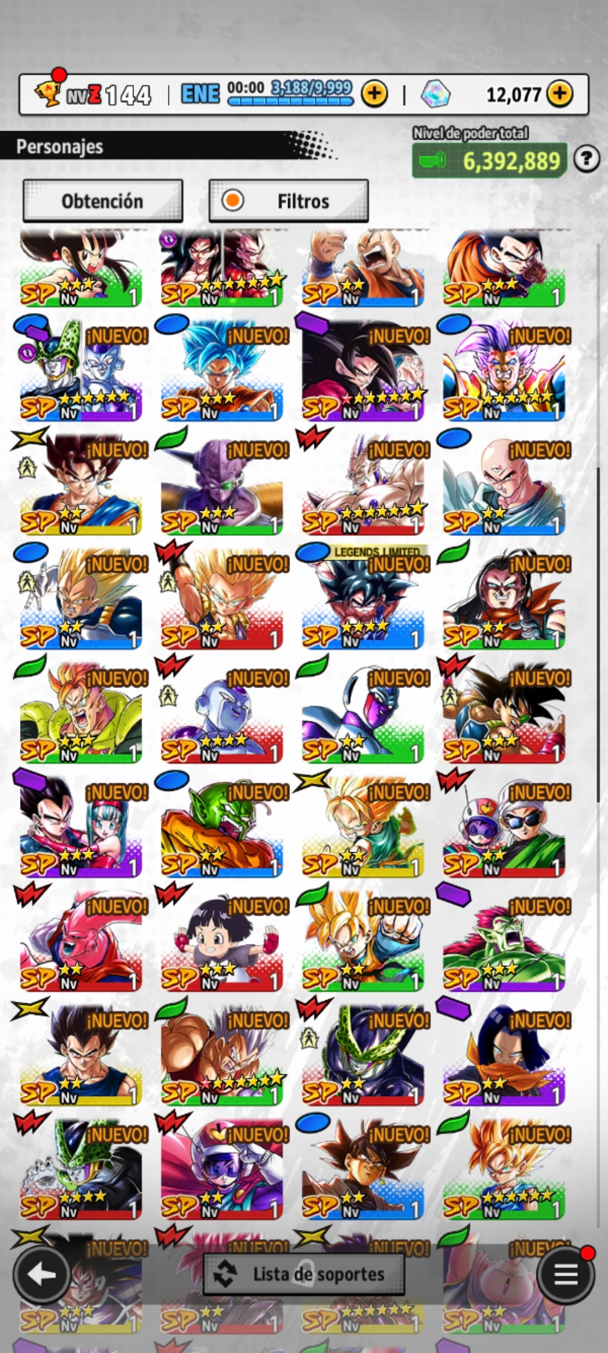 [Solo Android] ⭐️VEGETA SSJ4  (UL)⭐️ + 💎12,077 Cronocristales💎 + 5 LL