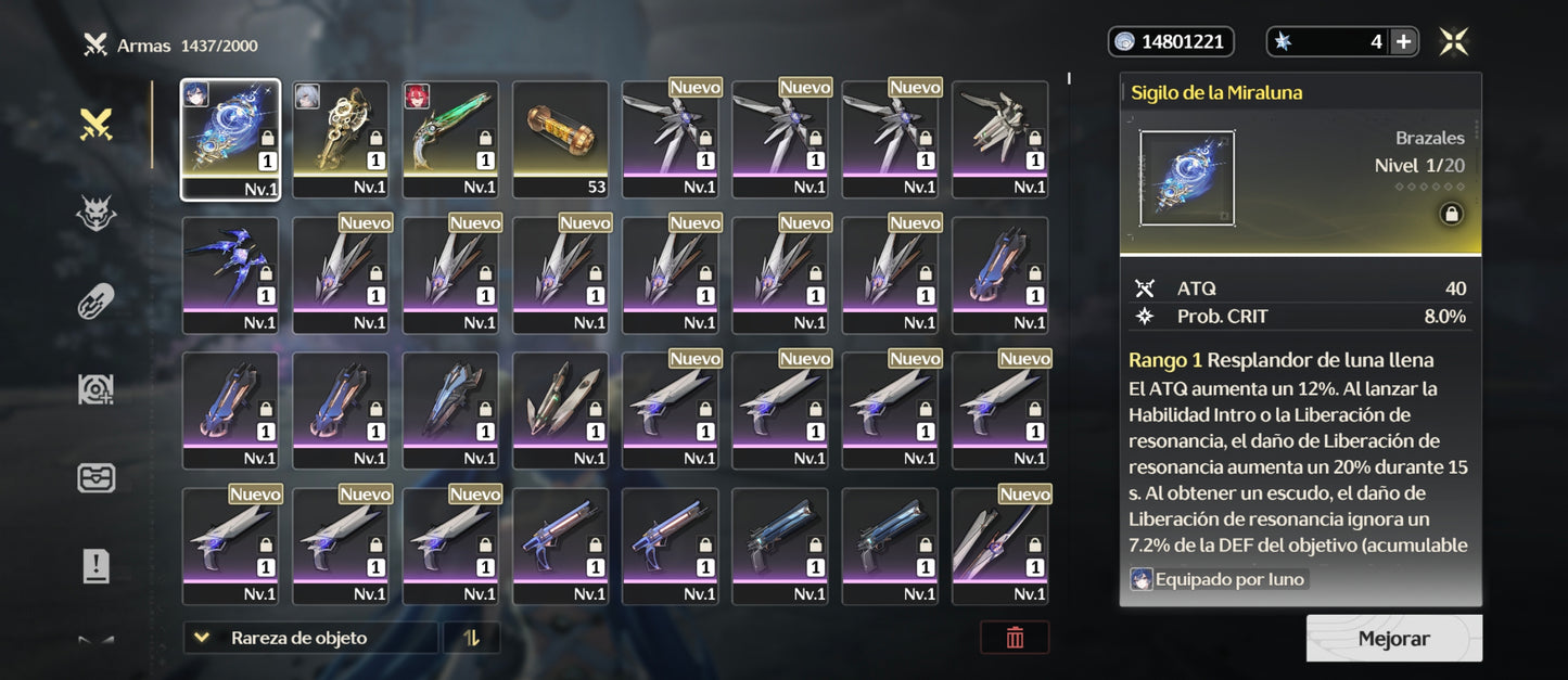 [Nivel 40] Cumpleaños Libre ✅ |Iuno + Arma + Ciaccona + Arma +Zani + Arma + Verina + Encore + Calcharo + Lingyang