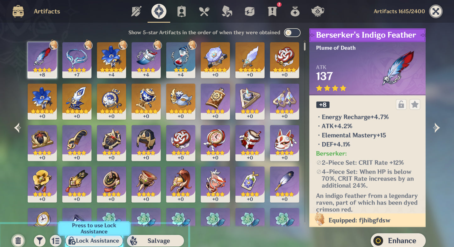 [Nivel 55] ⭐️ Varka + Arma + Nicole