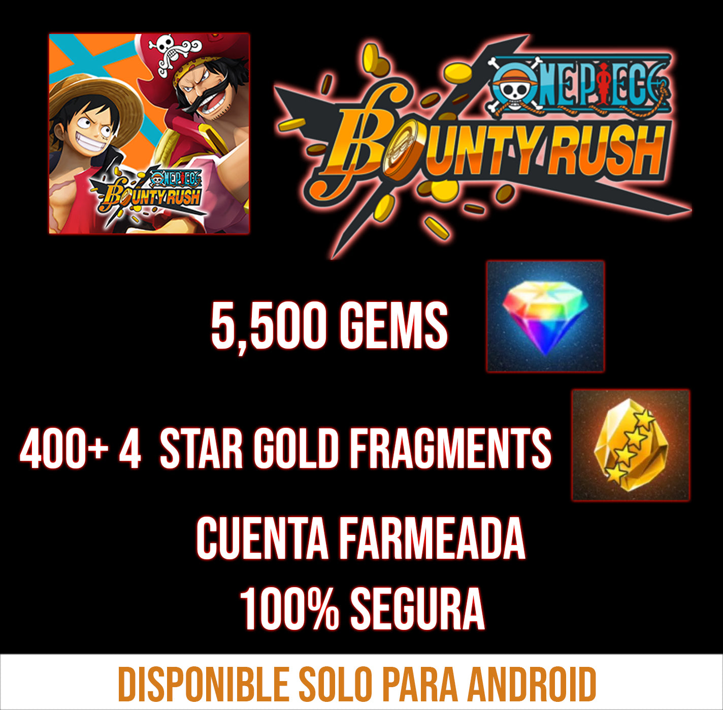 [Android] 5,500 Gemas💎| 400 4⭐️ GOLD FRAGMENTS (NO ES RECARGA)