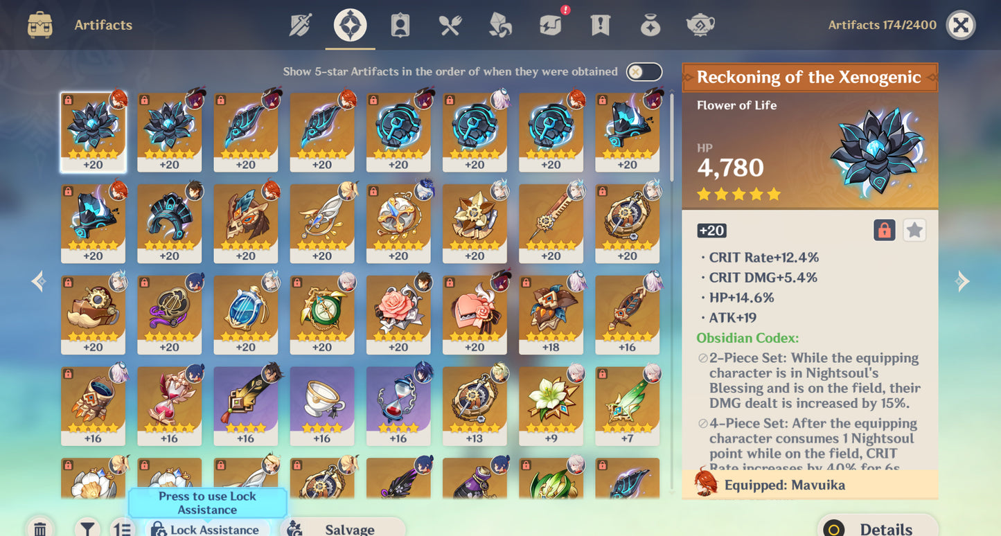 [AR 55] ⭐️ Mavuika + Arma + Chasca + Arma + Furina + Shenhe + Neuvillette + Kazuha + Citlali + Zhong Li + Emilie — Cuenta Genshin Impact