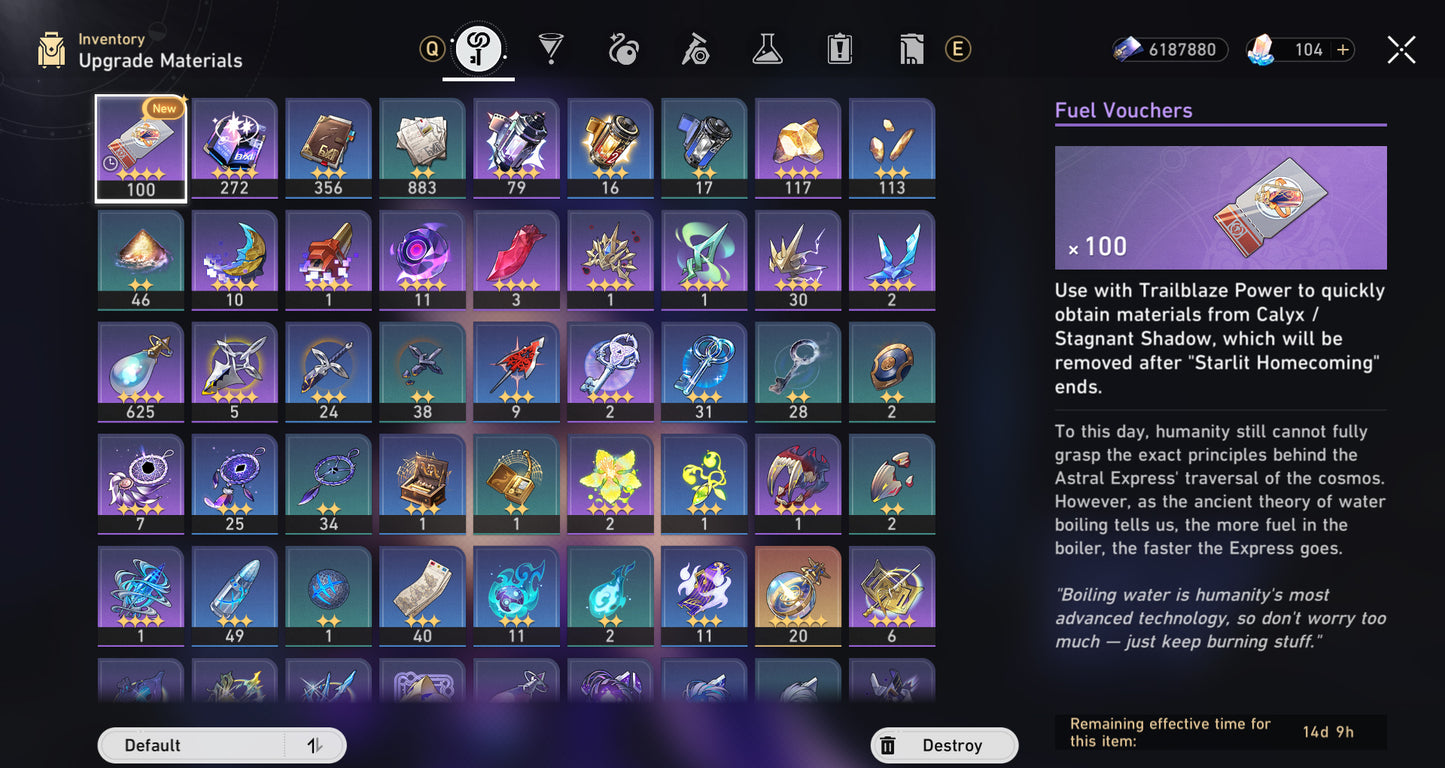 [Nivel 70] Ruan Mei + Black Swan + Cono + Anaxa + Acheron + Yunli + Cono + Argenti + Archer + Luocha + Topaz + Dr Ratio + Bailu + Bronya E2 + Welt E2 + Gepard + Himeko