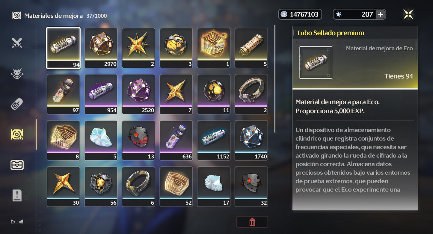 [Nivel 39] ⭐️ Jinhsi + Arma + Roccia + Arma + Verita + Jianxin + Calcharo + Encore
