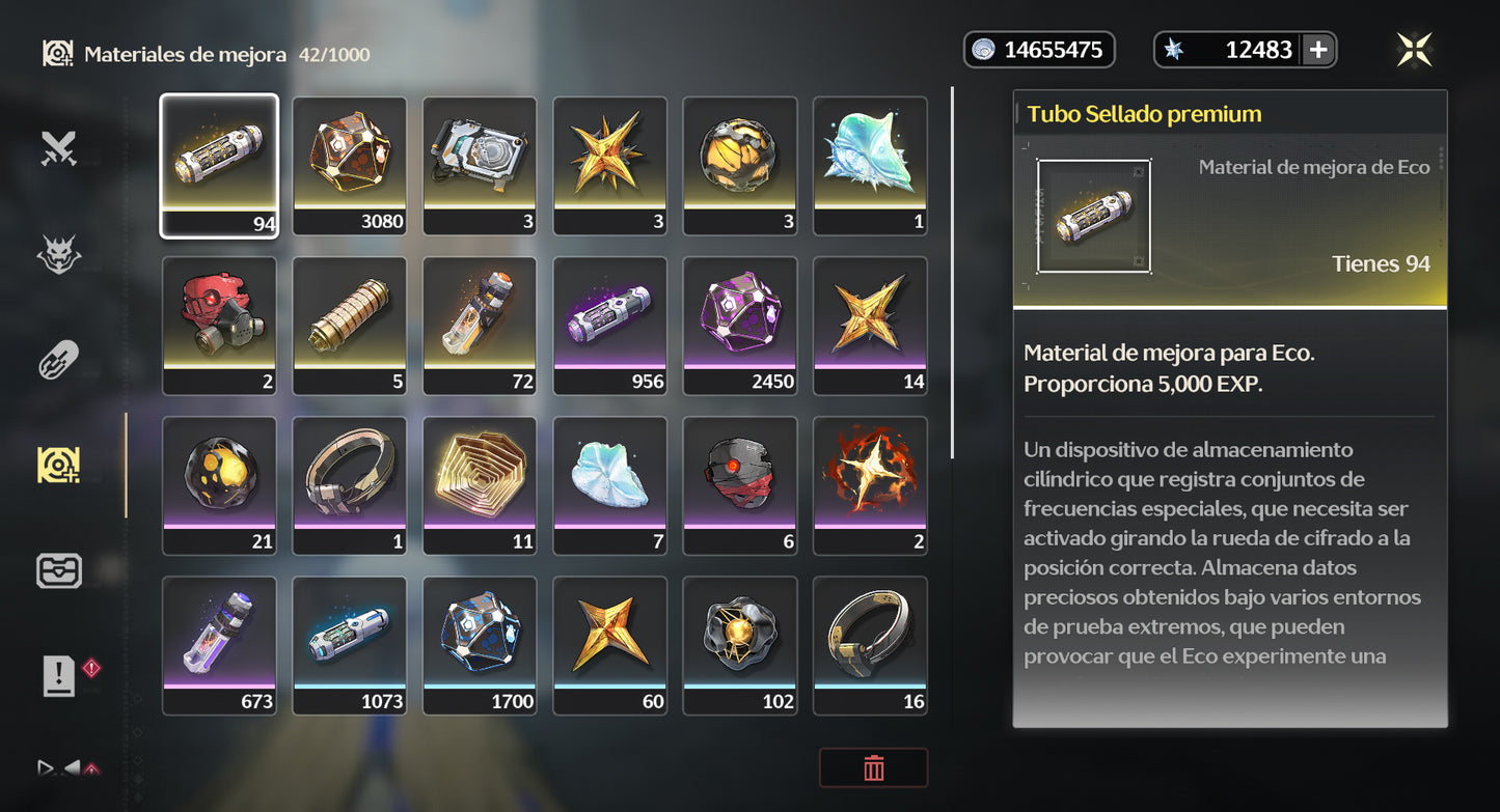 [Nivel 40]✔️Cumpleaños libre | 12483 Astritas 💎| Zani + Arma 5⭐+ Phoebe + Arma 5⭐+ Ciaccona + Jianxin + Veritas + Encore | Wuthering Waves Cuenta reroll