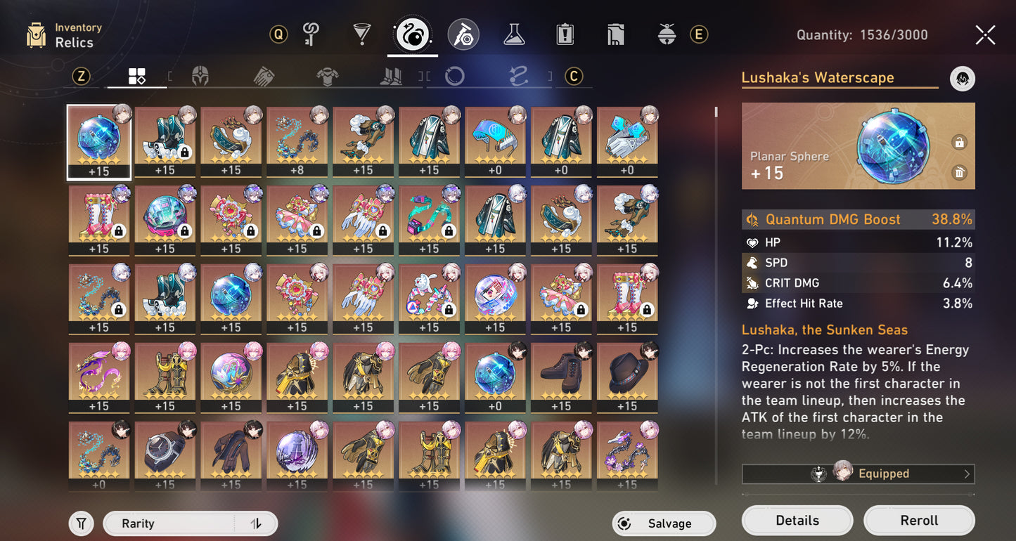 NA Lvl 70| Yao Guang + Sparxie + Cyrene + Silver Wolf LV.999 + Evernight + Hyacine + Castorice + Dan Heng Permansor Terrae + Archer + Gilgamesh + Huohuo + Jingliu + Sparkle + Topaz + Dr. Ratio