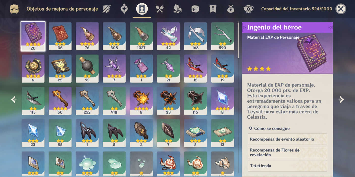 [Nivel 57] | Zhongli + Itto + Tartaglia + Hu Tao + Venti + Ganyu + Yomiya + Ayaka + Aquila Favonia + Oración Perdida + Qiqi C1+ Keqing C1+ Dehya + Diluc C1 | Genshin Impact Cuenta