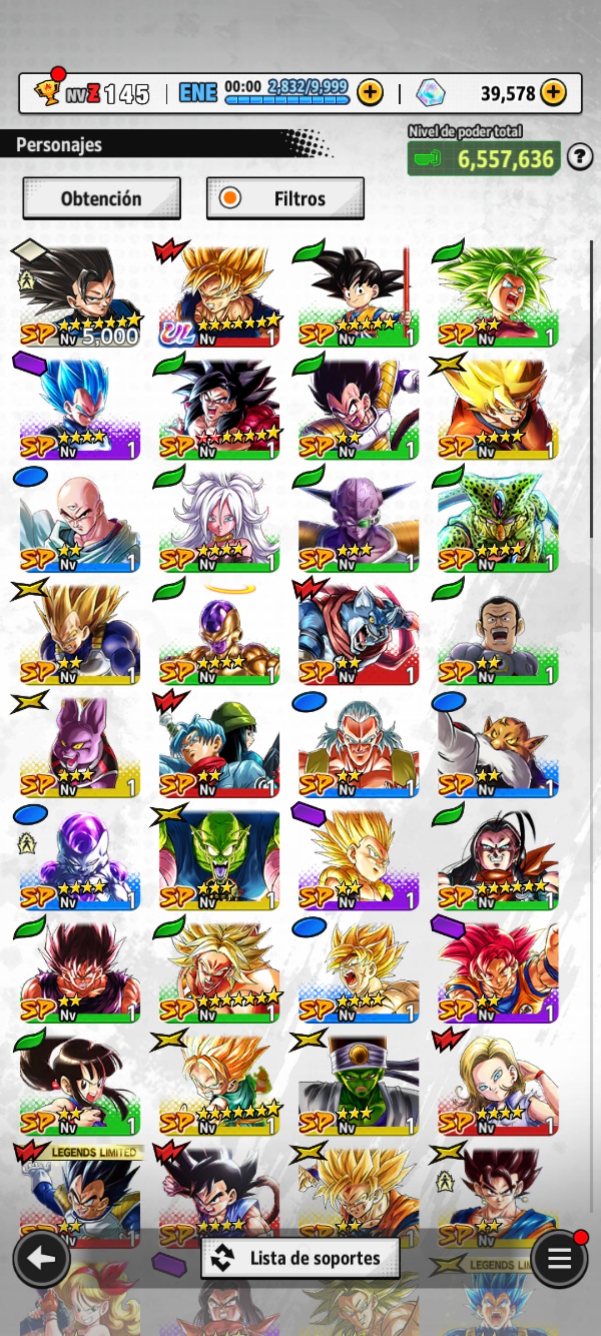 [Solo Android] ⭐️ 9 LEGENDS LIMITED ⭐️ + 💎39,578 Cronocristales💎